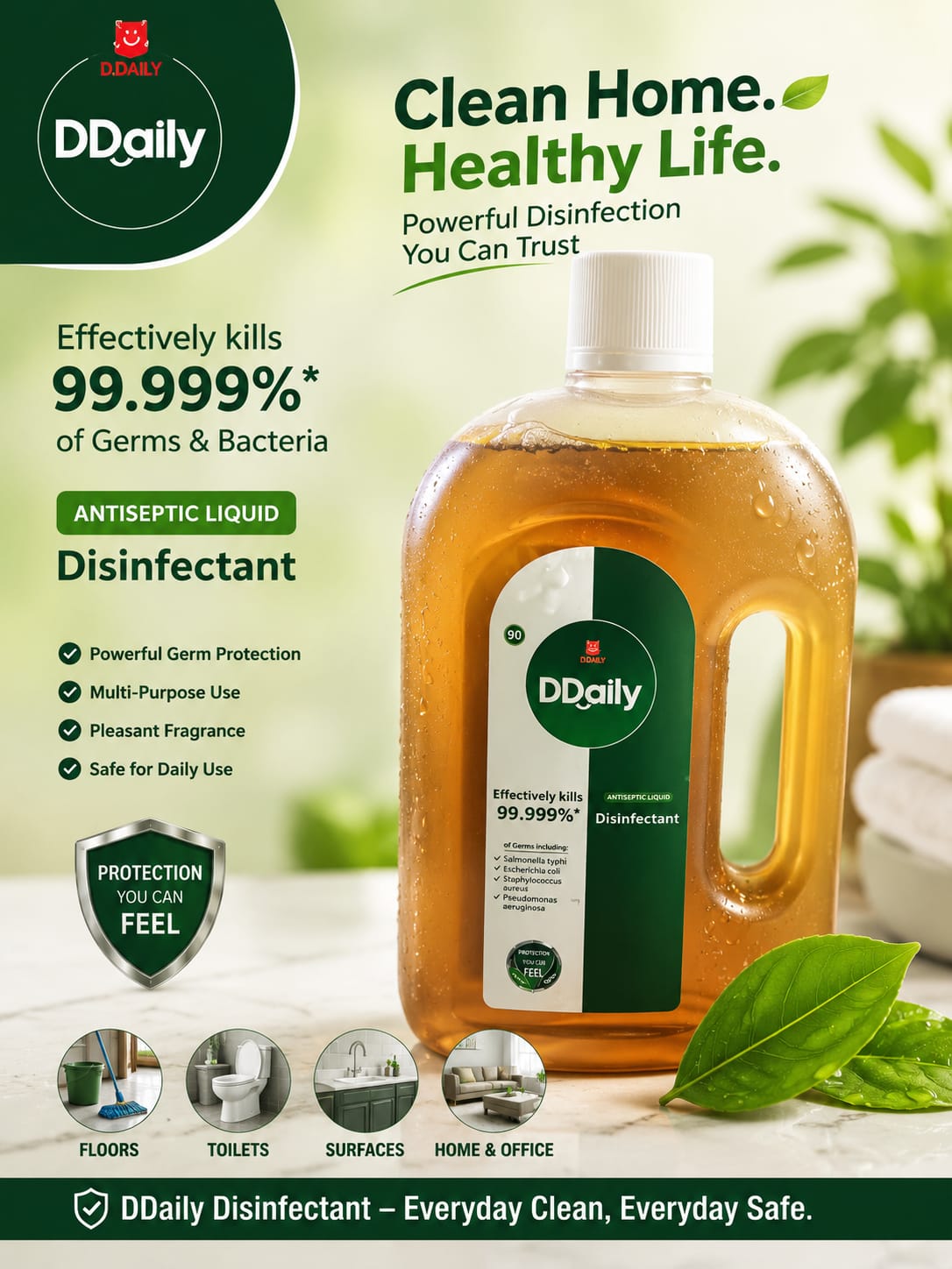 DDaily Antiseptic Liquid Disinfectant - Powerful Germ Protection 4