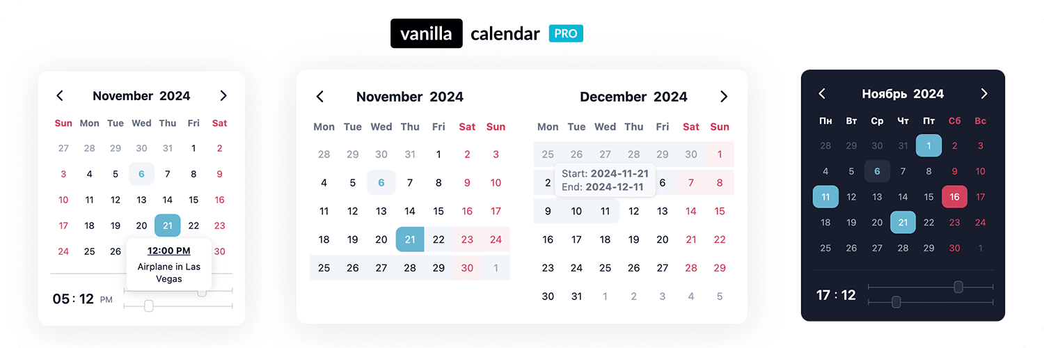 Vanilla Calendar Pro: как самописный датапикер набрал 480+ звёзд на GitHub