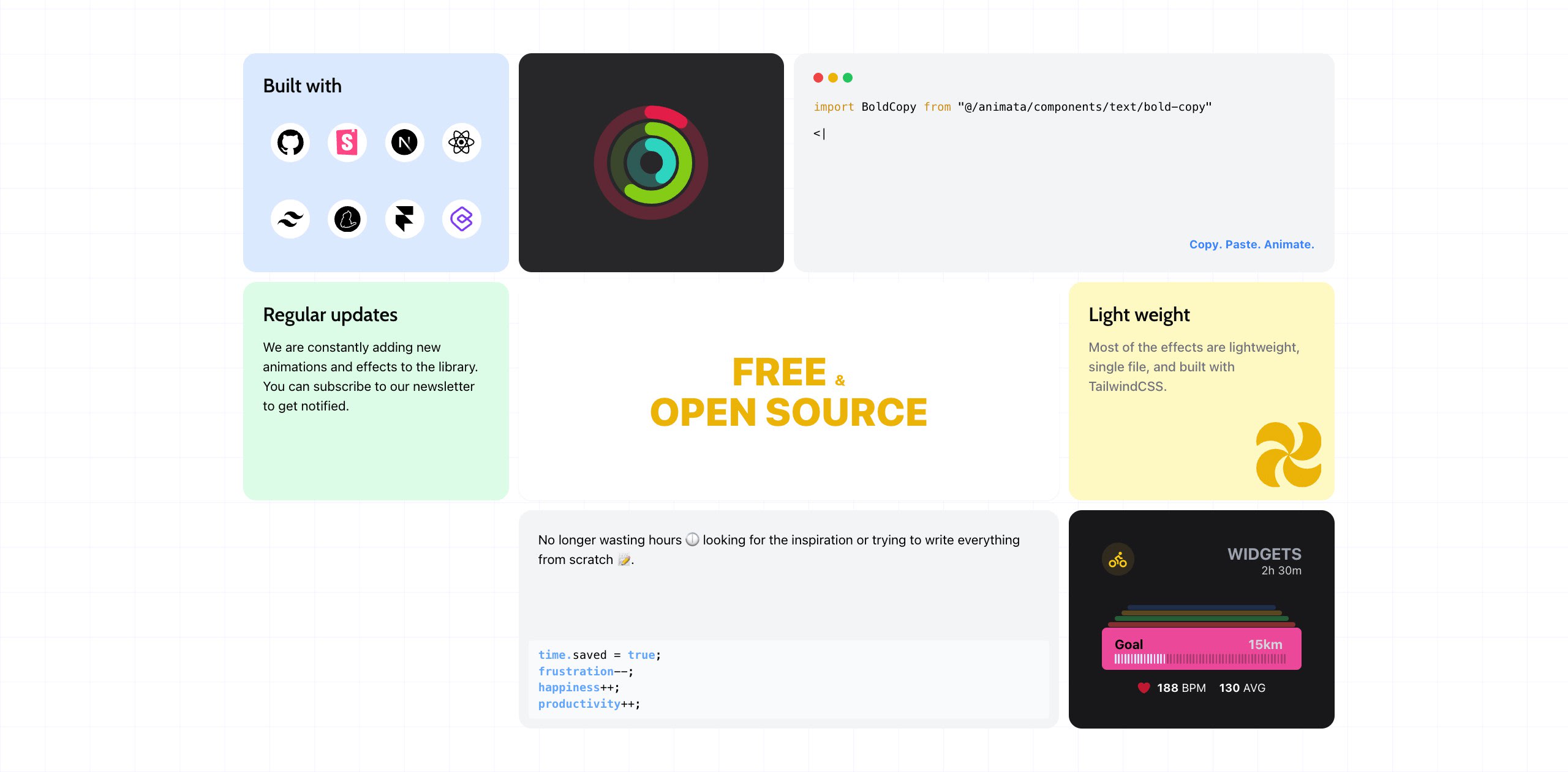 Animata: 154+ анимированных React-компонентов — копируй и используй