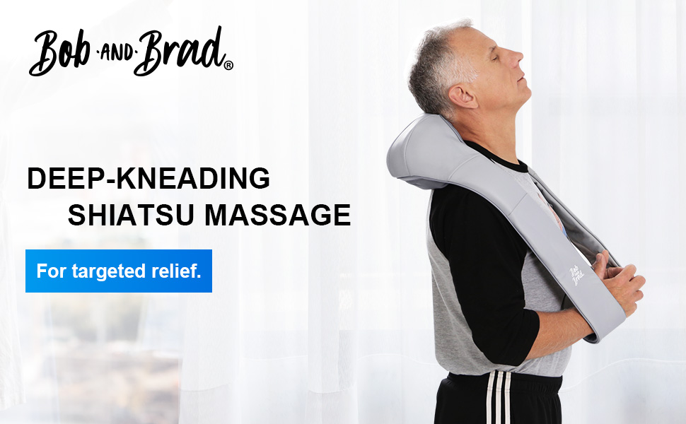 BOB AND BRAD Back Massager with Heat, EZBack Corded Neck Massager Back  Massager for Pain Relief Deep Tissue, Shiatsu Back Shoulder and Neck  Massager