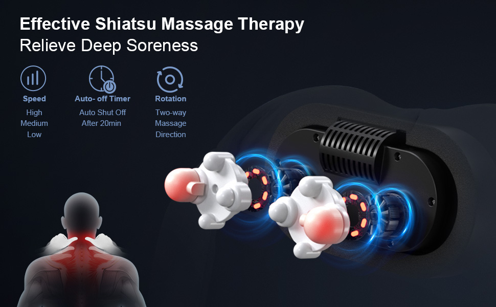 BOB AND BRAD Back Massager with Heat, EZBack Corded Neck Massager Back  Massager for Pain Relief Deep Tissue, Shiatsu Back Shoulder and Neck  Massager