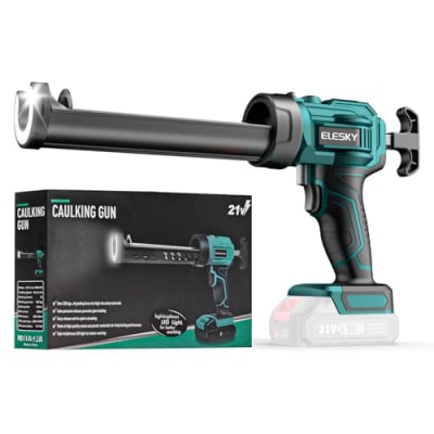 ELESKY Akku Kartuschenpresse 18V, kompatibel mit Makita 18V Akkus, Elektrische Kartuschenpistole mit Anti-Tropf, LED-Licht, 4 Geschwindigkeiten, Silikonpistole Akku für 300-310ml Kartuschen, ohne Akku