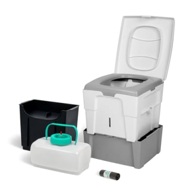 TROBOLO WandaGO – Mobile Campingtoilette – Kompakte Trockentrenntoilette für unterwegs [31x38x34] – Höhenverstellbar und geruchlos ohne Strom, Wasser & Chemie – Trenntoilette für Auto, Van & Reisen