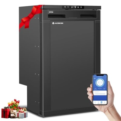 AAOBOSI 83L Kompressor Kühlbox, Wohnmobil Kühlschrank mit APP-Steuerung, 12/24V DC, Kühlbox Auto mit LED-Leuchten, bis -20℃ Kompressor Kühlschrank für Auto, LKW, Boot, Reisemobil, Camping und Reisen