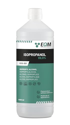 EQM - ECO-301 - Isopropylalkohol/Isopropanol 99.9% - 1L - Für die Reinigung von Elektronik, Linsen, Bildschirmen und 3D-Druckharzen