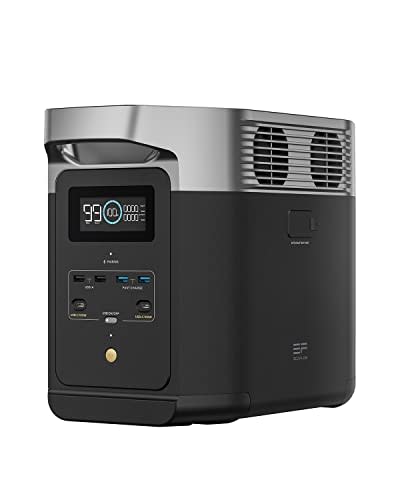 EF ECOFLOW Delta 2 Tragbare Powerstation 1024Wh, Solar Generator LiFePO4-Batterie, erweiterbarer Kapazität bis zu 3kWh, Schnellladung von 0-80% in 50 Mins, Notstromaggregat für Camping, Wohnmobile