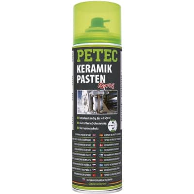 PETEC Keramikpaste Spray 500 ml Bremsen Paste metallfrei hitzebeständiges Fett Montagepaste für Bremse, Radnabe, Schraubverbindungen, Zündkerzen. Weißes Sprühfett mit Korrosionsschutz 70650