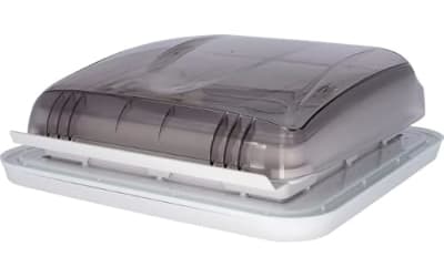 BERGER Dachhaube M 40x40 Transparent │Dachluke für Wohnwagen Wohnmobil Camper mit Zwangsbelüftung │Dachfenster Wohnwagenfenster für Campervan Ausbau Van Fenster Camping