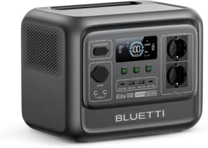 BLUETTI Elite 100 V2 (2025 Neu) Tragbare Power Station, 1024Wh LFP Batterie Backup mit 2 1800W AC Ausgängen (3600W Surge), 35% Kompakter, Solar Generator für Camping, Stromausfälle und Off-grid