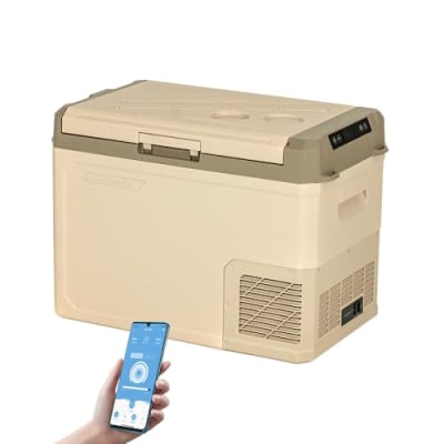 Alpicool GE40 37L Kompressor Auto Kühlbox Tragbar für Auto, LKW, Kompakter Camping Kühlschrank 12/24V DC Kühlbox für Reisen, Lebensmittel & Getränke,-20℃ bis 20℃