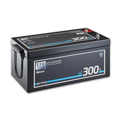 ECTIVE - LiFePO4 Lithium-Eisenphosphat Batterie LC300L LT12V 300Ah 3840Wh - Versorgungsbatterie bis -30°C mit BMS-System & Bluetoothfunktion - Aufbaubatterie für Boote, Van, Wohnwagen, Camper etc.