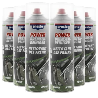 presto POWER Bremsenreiniger, kraftvoller Öl- und Fettentferner, säurefrei, sprühstark, rückstandsfrei, für Motoren, Maschinen, vielseitige Anwendungen, 500 ml