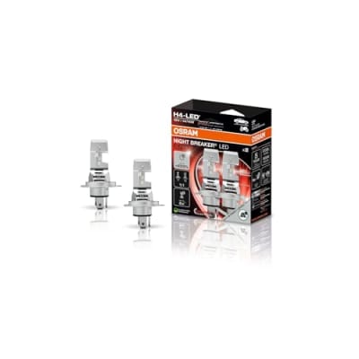 Osram Night Breaker LED Speed H4 450, Fern- und Abblendlicht mit Straßenzulassung, bis zu 450% Mehr Helligkeit, 6000K, Schnelle Installation, Kein Mechanisches Zubehör Notwendig, LEDEC02 Integriert