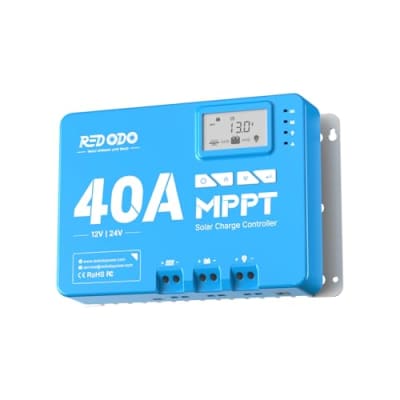 Redodo 40A MPPT 12V/24V Auto DC Input Solarladeregler mit eingebautem Bluetooth Modul, Parameter verstellbare LCD Display LED Anzeige