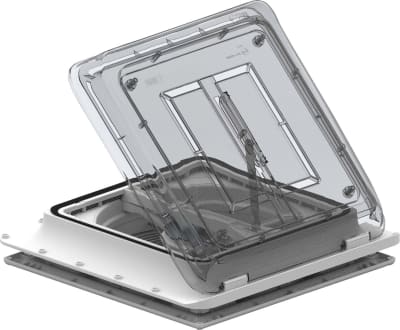 Fiamma Turbo Vent Premium Dachhaube mit Ventilator 40 x 40 cm crystal - Dachhauben