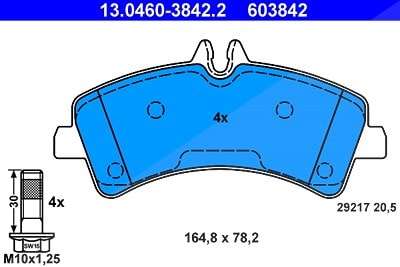 ATE Bremsbeläge hinten für Mercedes-Benz/VW