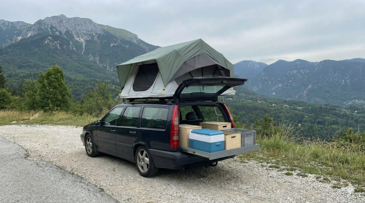 VEVOR Kühlbox im Volvo 850 - Bereit für den Italien-Trip