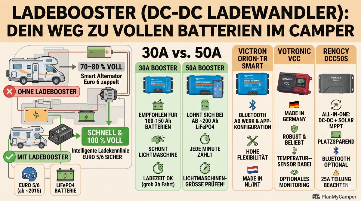 Bester Ladebooster (DC-DC) für den Camper: Vergleich & Kaufberatung