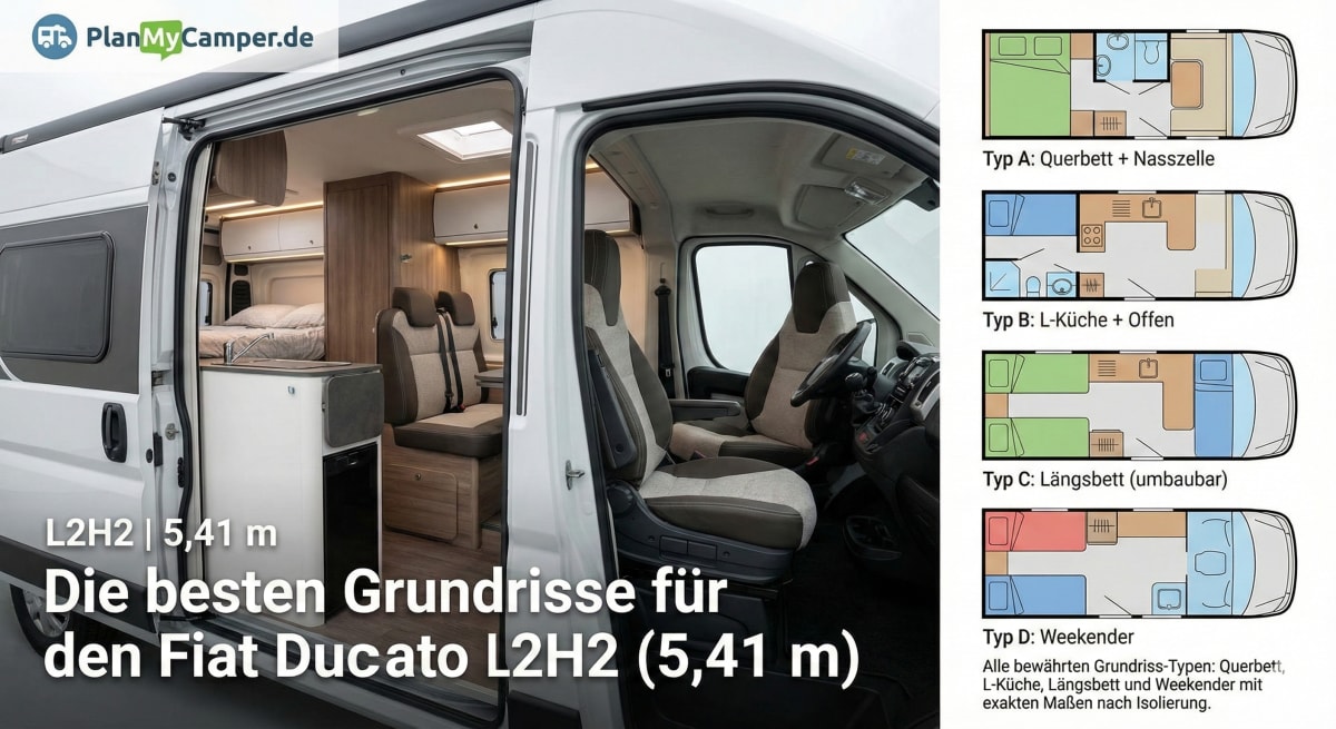 Die besten Grundrisse für den Fiat Ducato L2H2 (5,41 m)