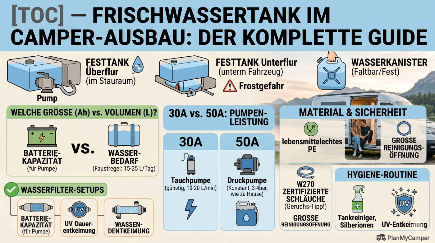 Frischwassertank für den Camper: Größe, Material & Kaufberatung