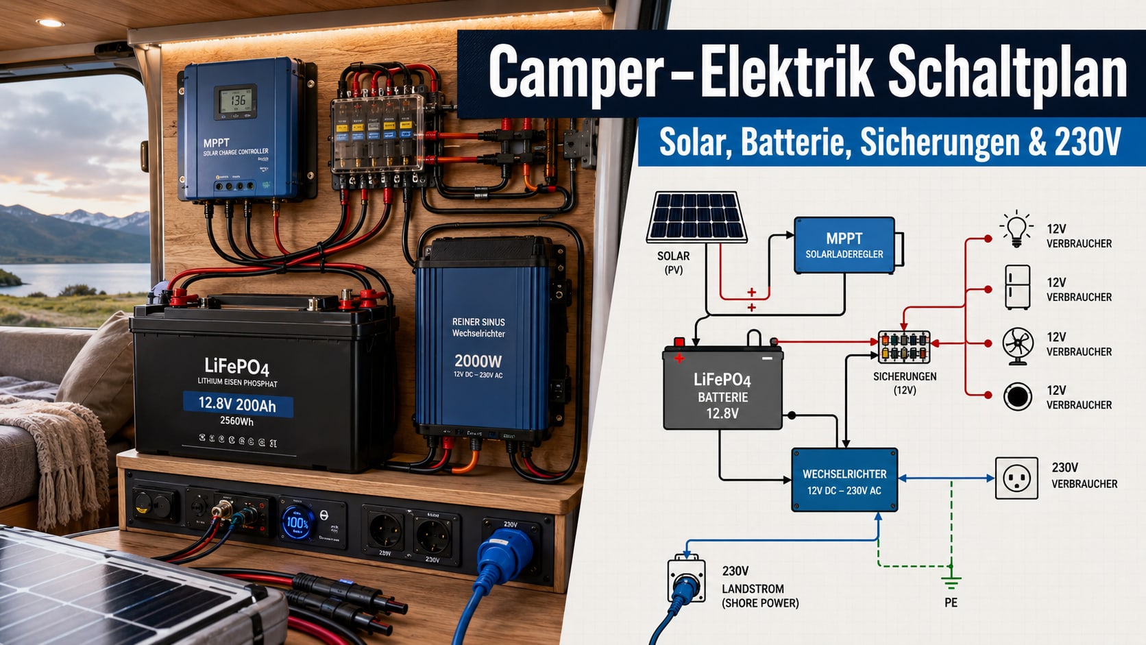 Camper Elektrik Schaltplan: 12V & 230V Guide mit Beispielen