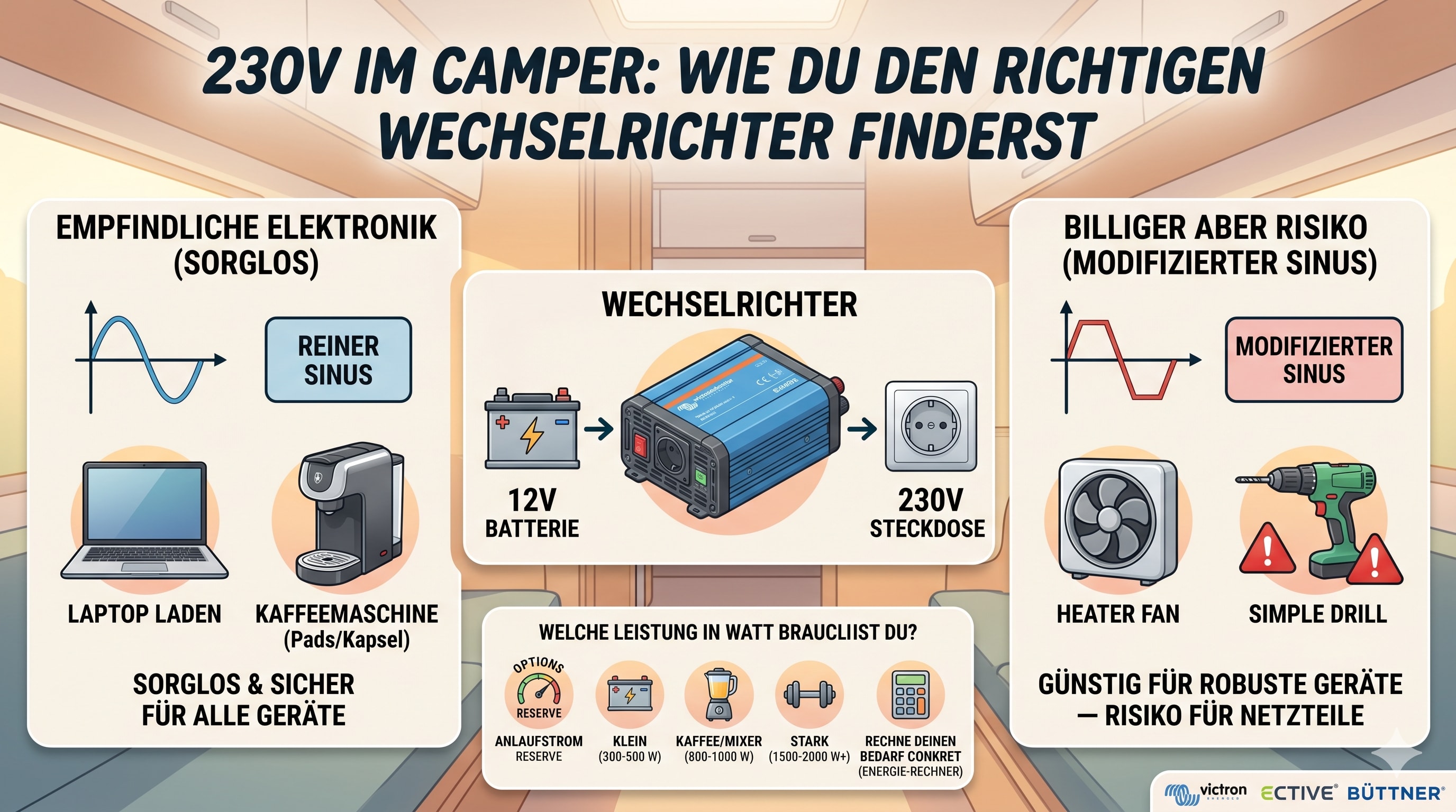Bester Sinus-Wechselrichter für den Camper: Vergleich & Kaufberatung