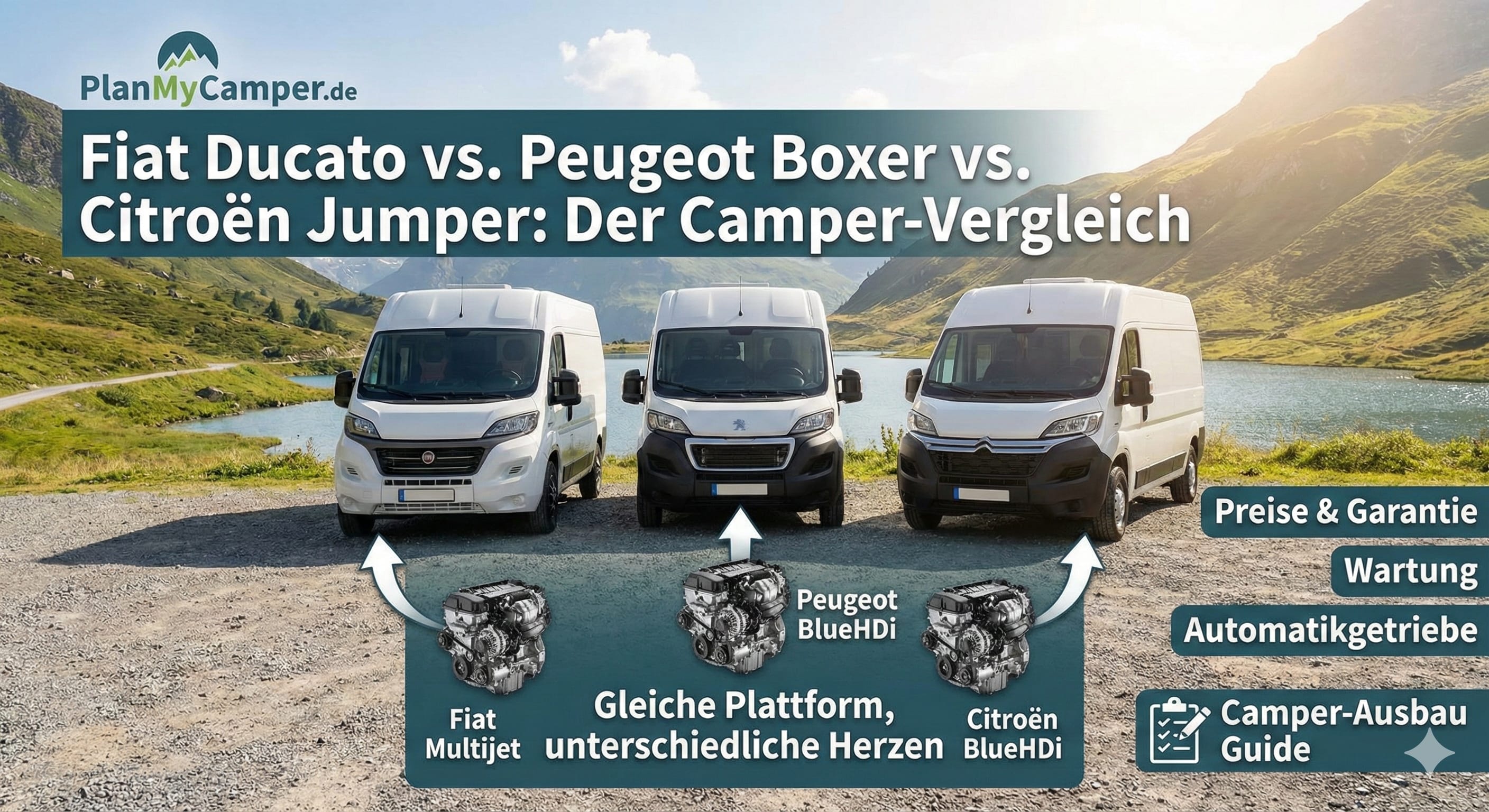 Fiat Ducato vs. Peugeot Boxer vs. Citroën Jumper: Der Camper-Vergleich
