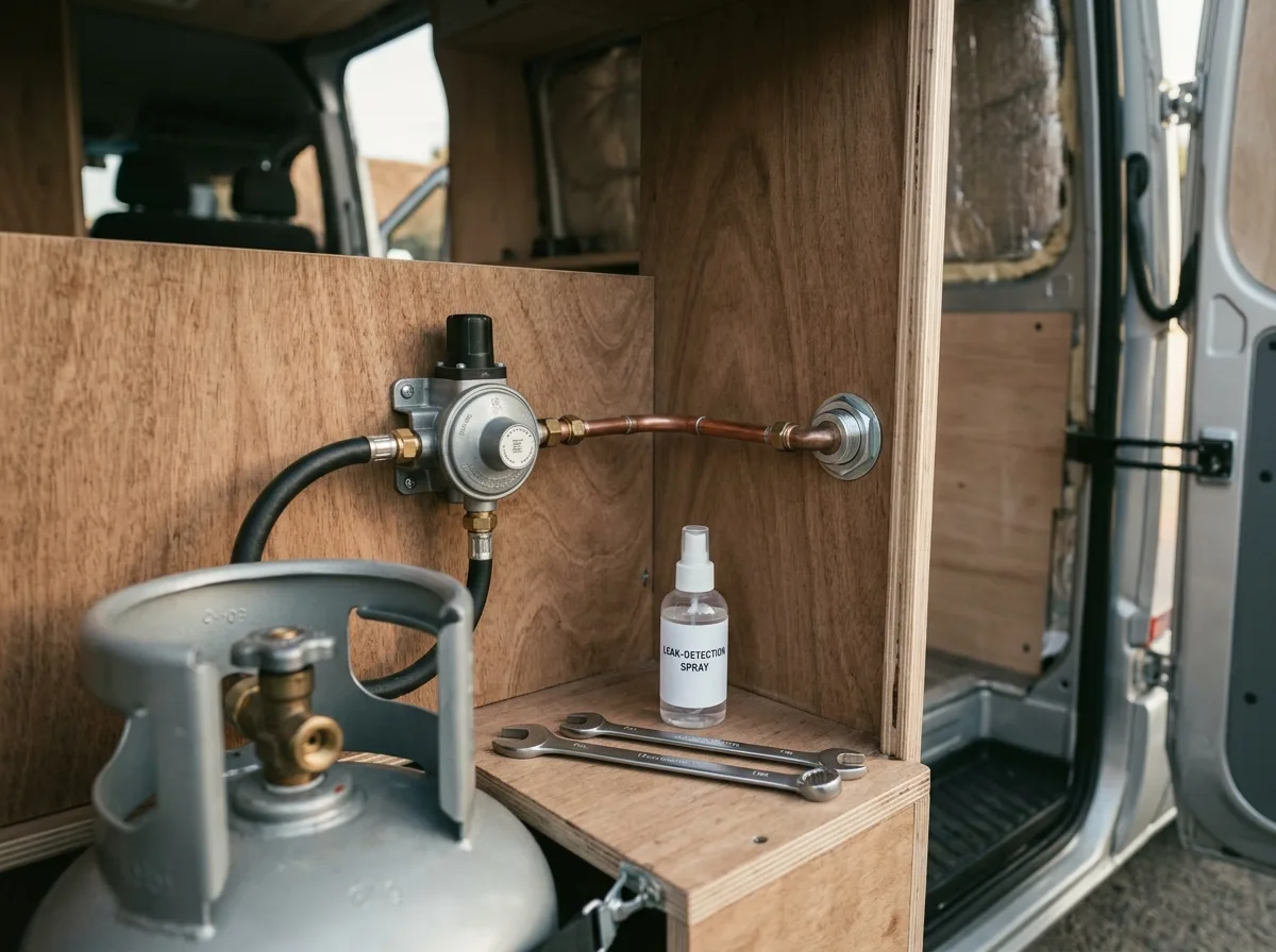 Gasleitung & Druckregler mit Crashsensor installieren