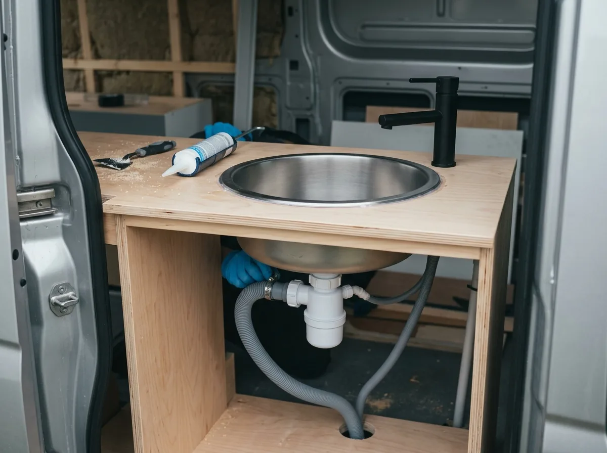 Spülbecken, Armatur & Siphon einbauen