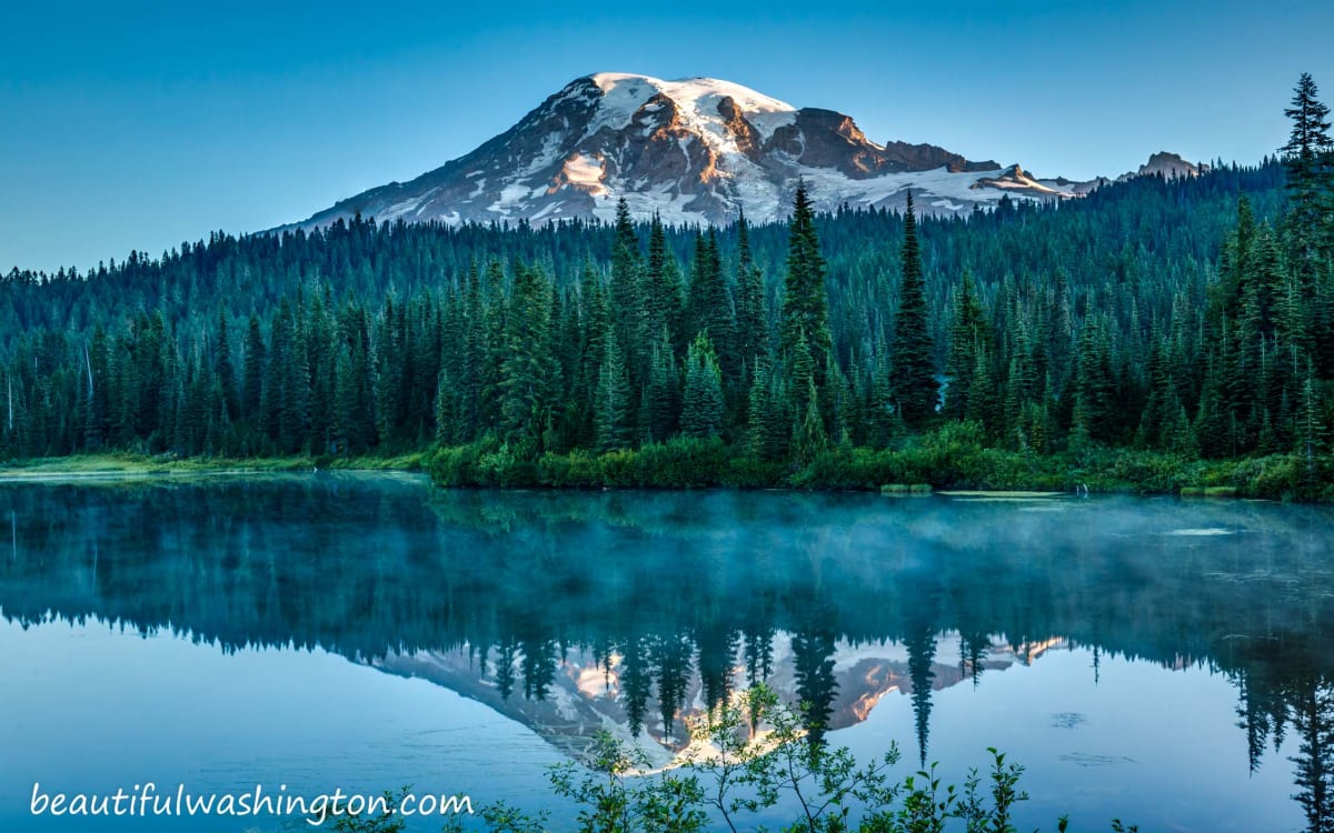 Mount Rainier reflection in lake