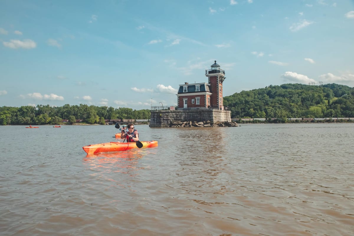 Hudson River kayaking fall foliage Catskills