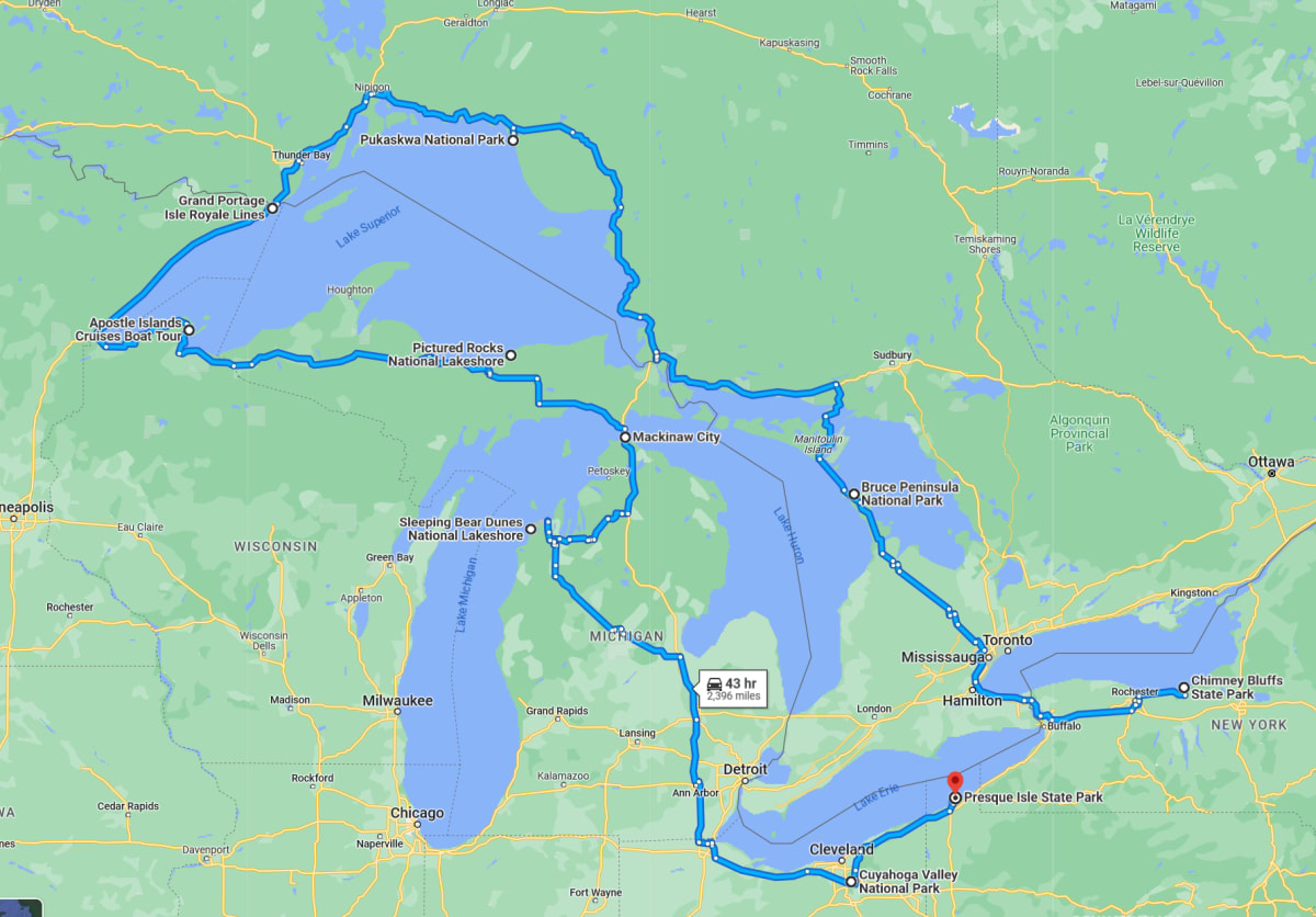 great lakes fall road trip