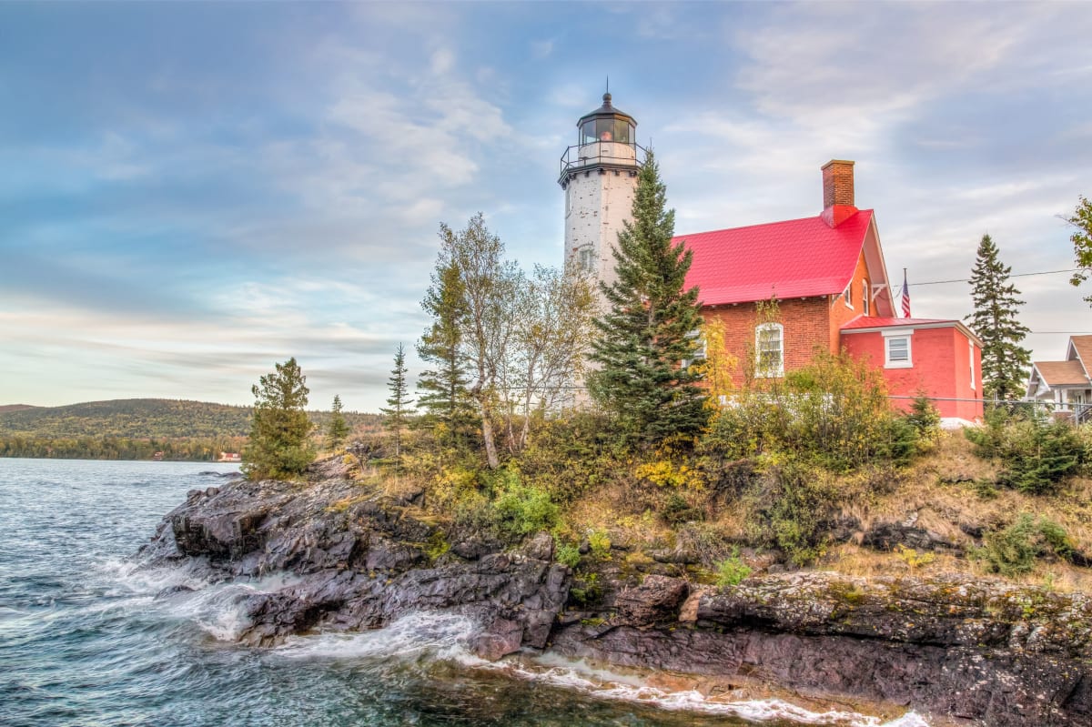 Leelanau Peninsula Michigan lighthouse fall