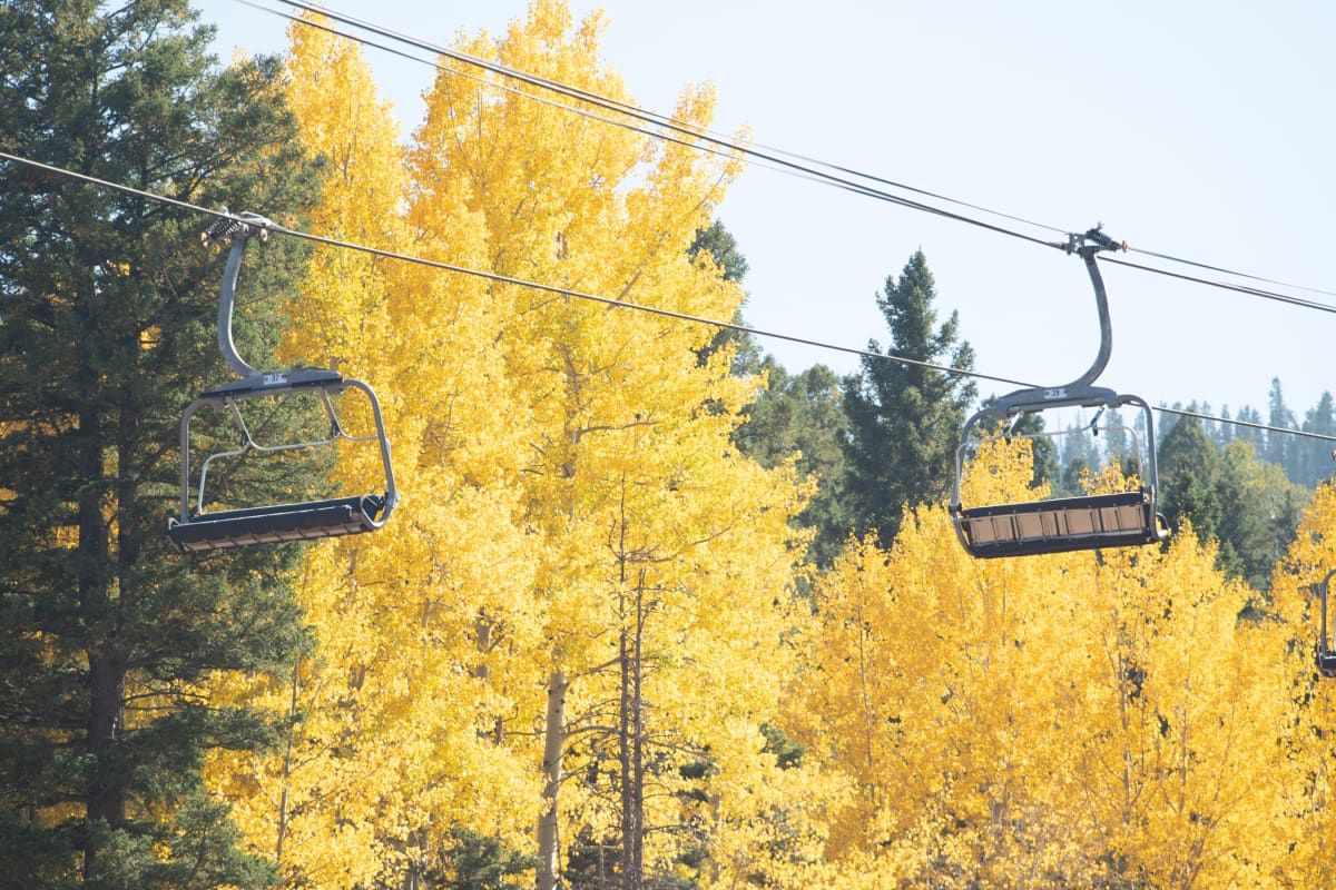 ski santa fe scenic chairlift autumn aspens