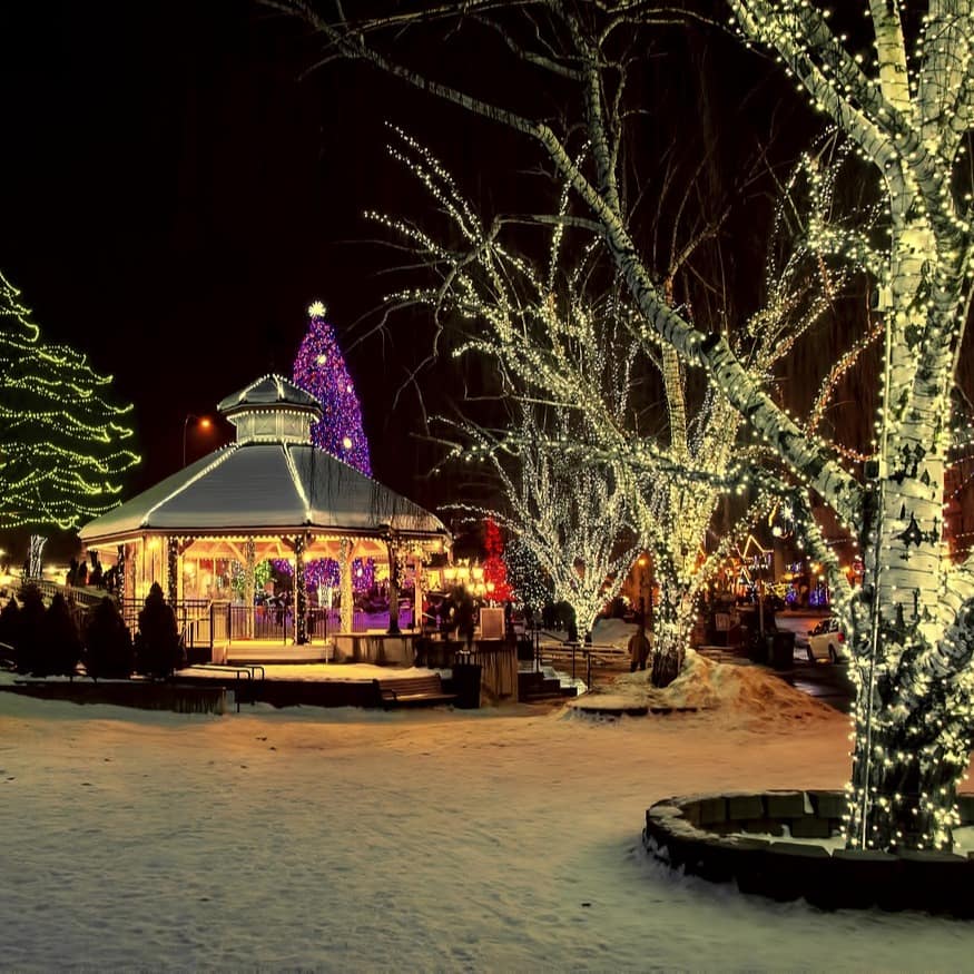Busch Gardens Christmas Town illuminated European village