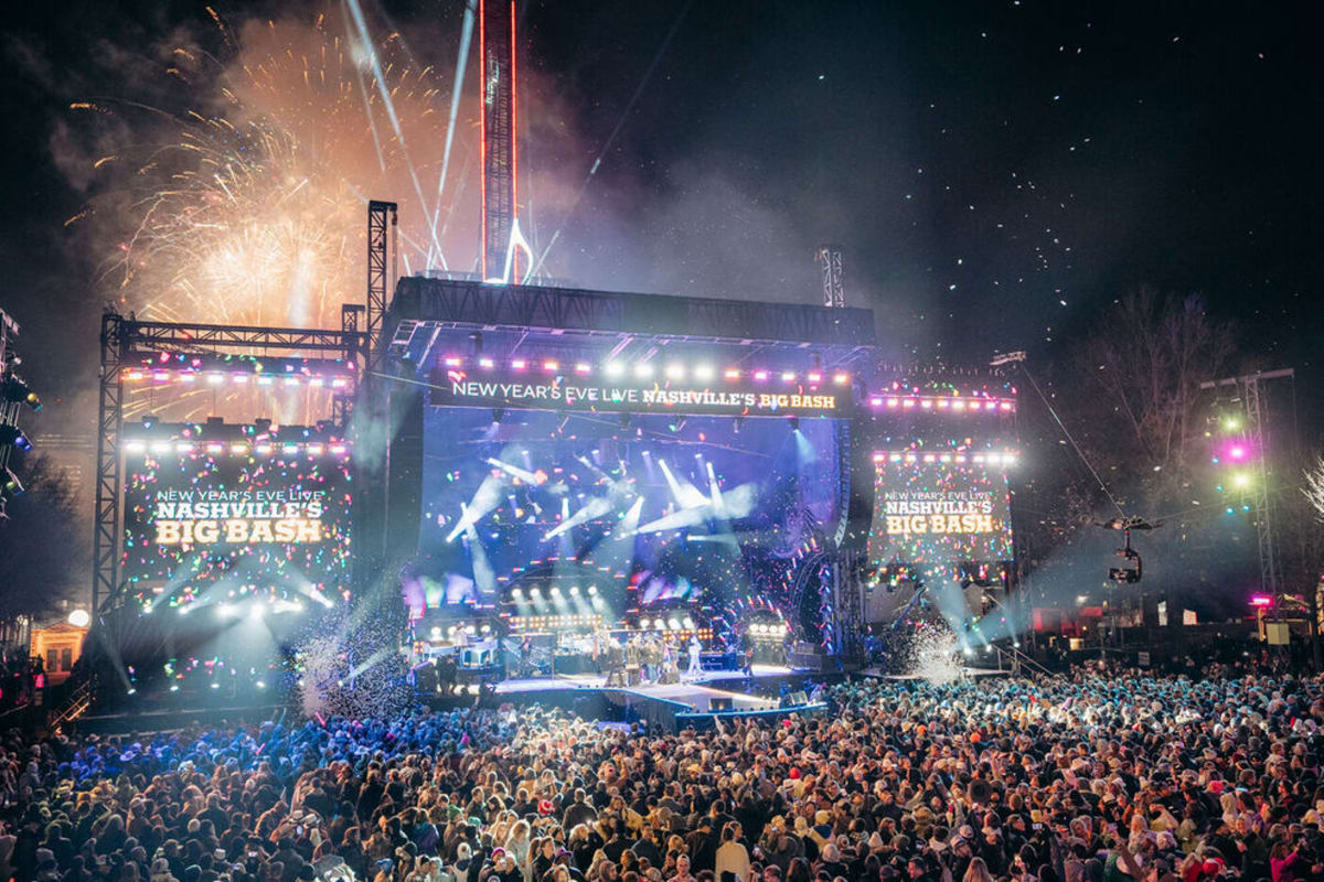 Nashville New Year's Eve Music Note Drop celebration