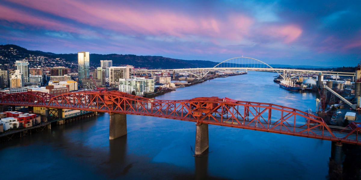 Portland cityscape with bridges