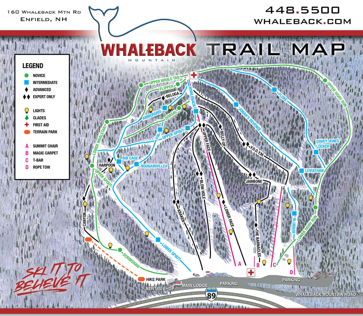 Whaleback Mountain community ski area New Hampshire