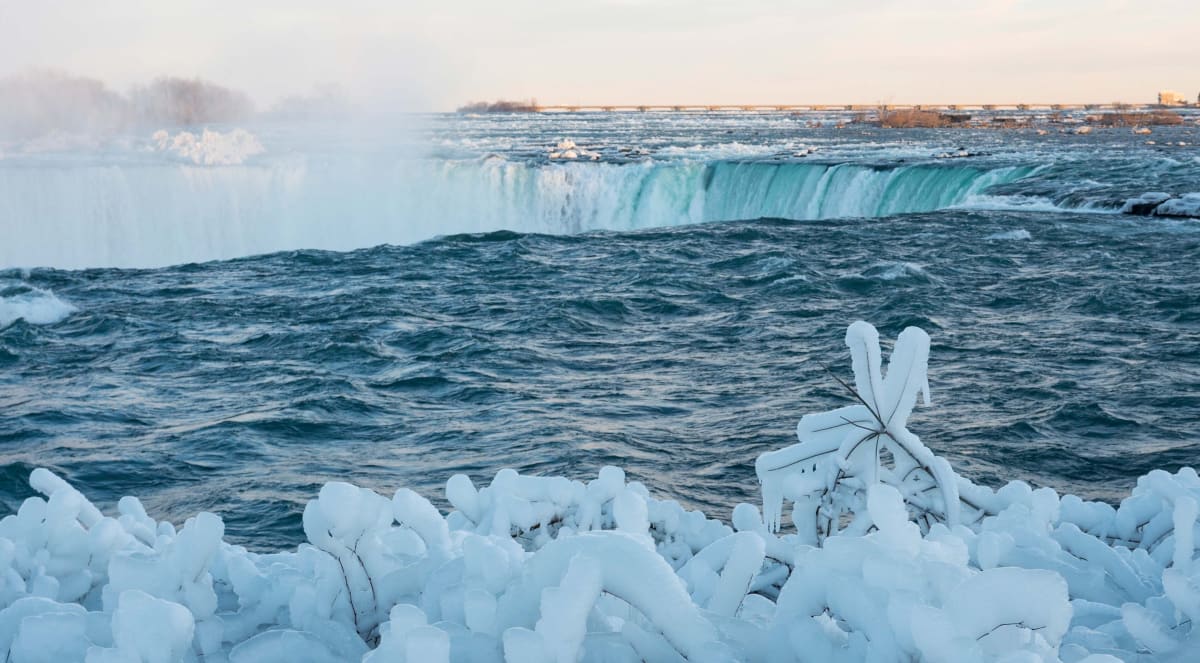 Niagara Falls frozen winter mist