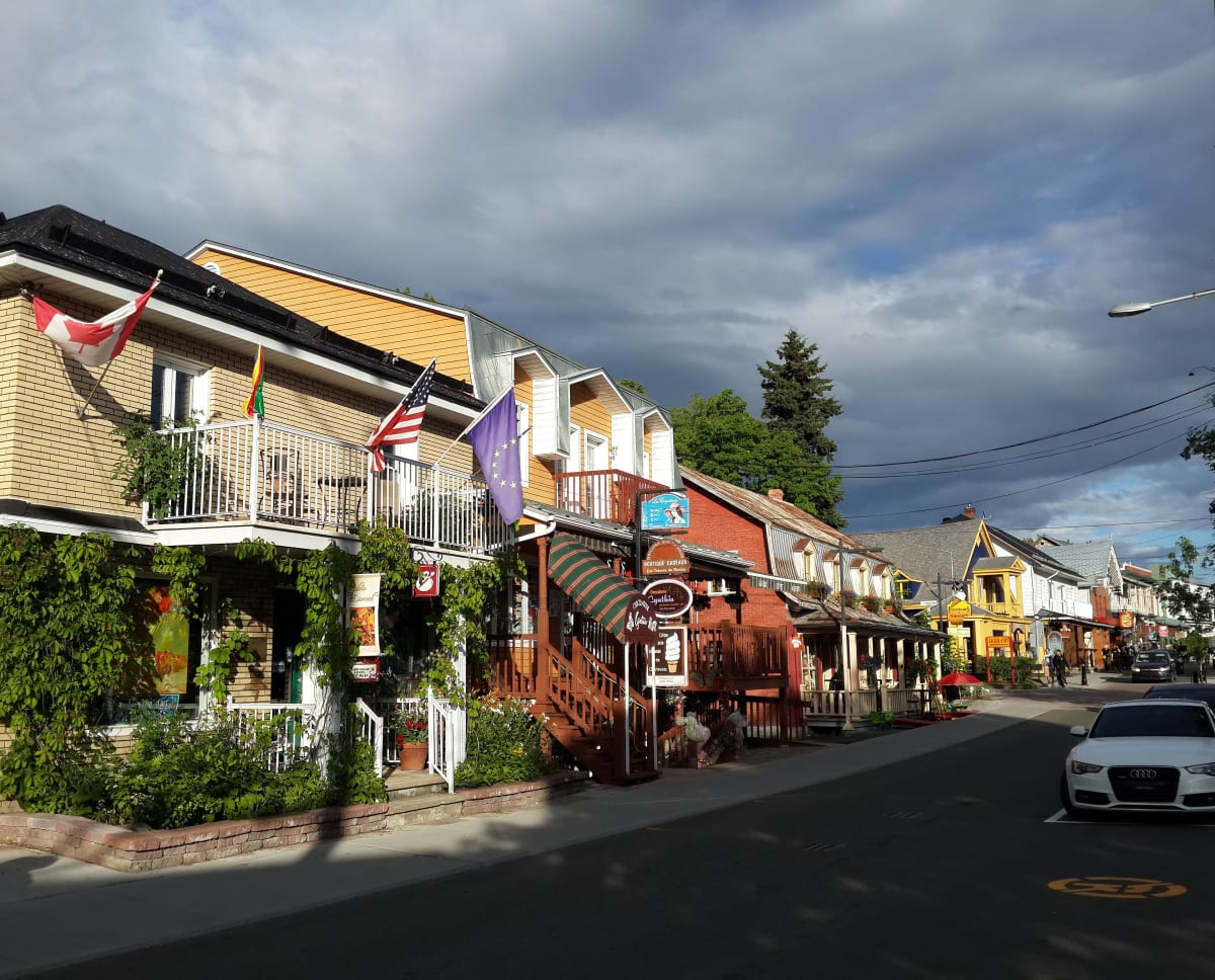 Baie Saint Paul art galleries winter village Quebec