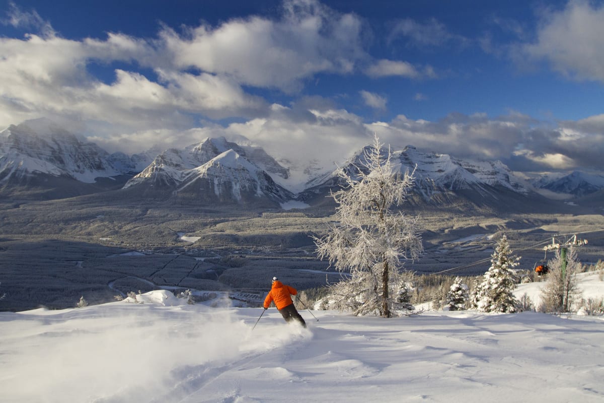 Banff ski resort mountain panorama winter
