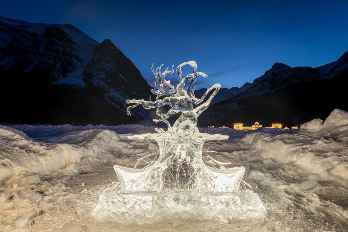 Lake Louise Ice Magic Festival ice sculptures