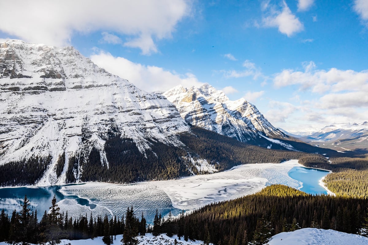 Bow Lake winter Icefields Parkway