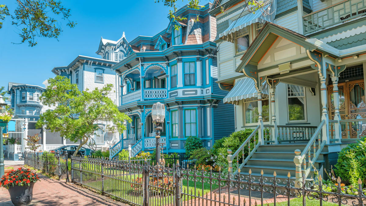Cape May New Jersey Victorian houses colorful gingerbread
