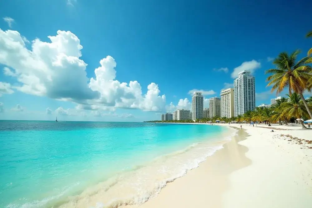 Cancun Hotel Zone beach December turquoise water