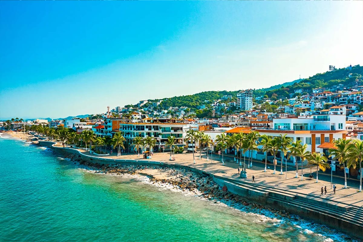 puerto vallarta malecon oceanfront sunset