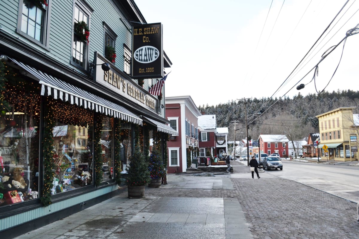 Stowe Vermont Main Street winter
