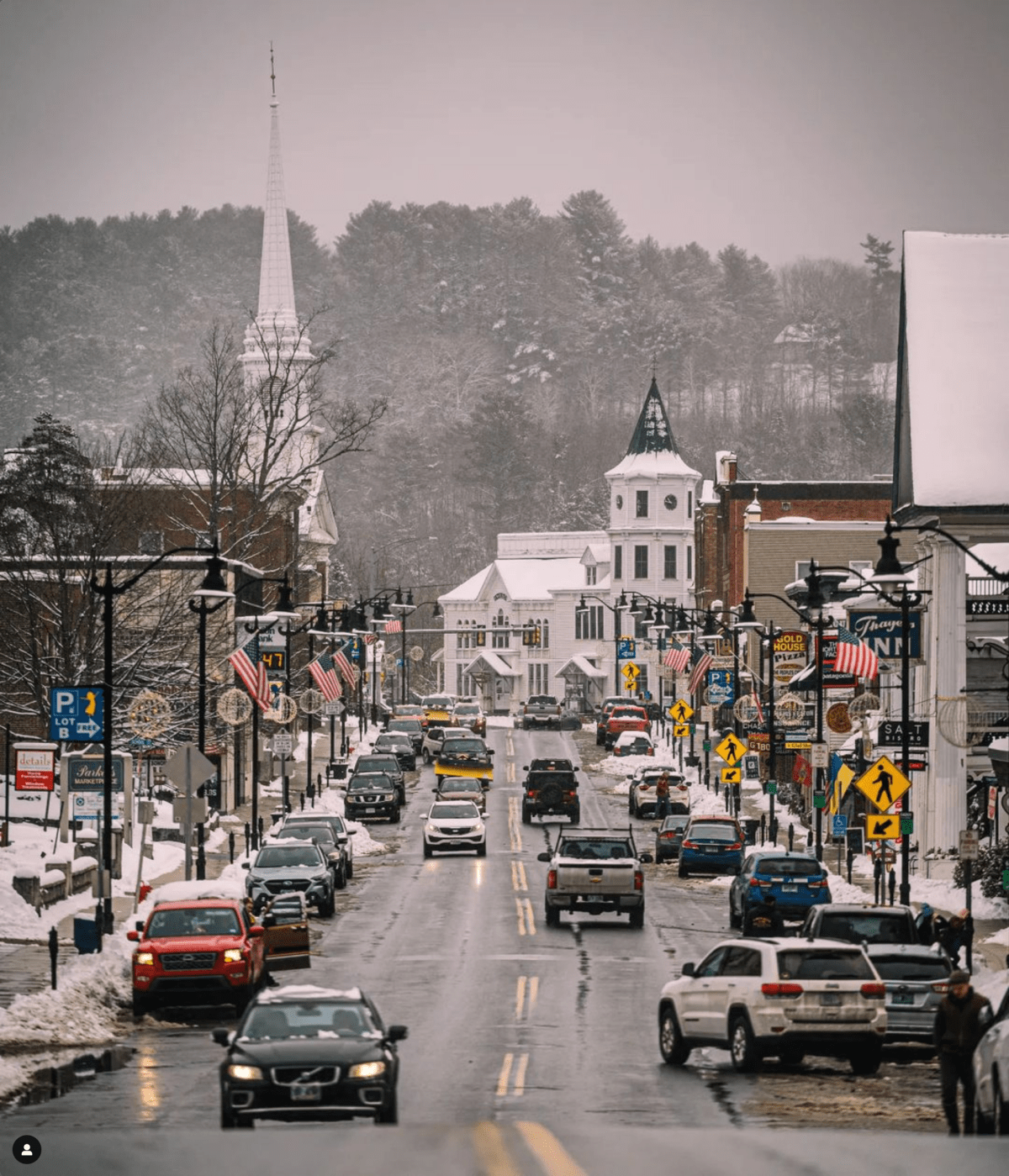 Littleton New Hampshire main street winter