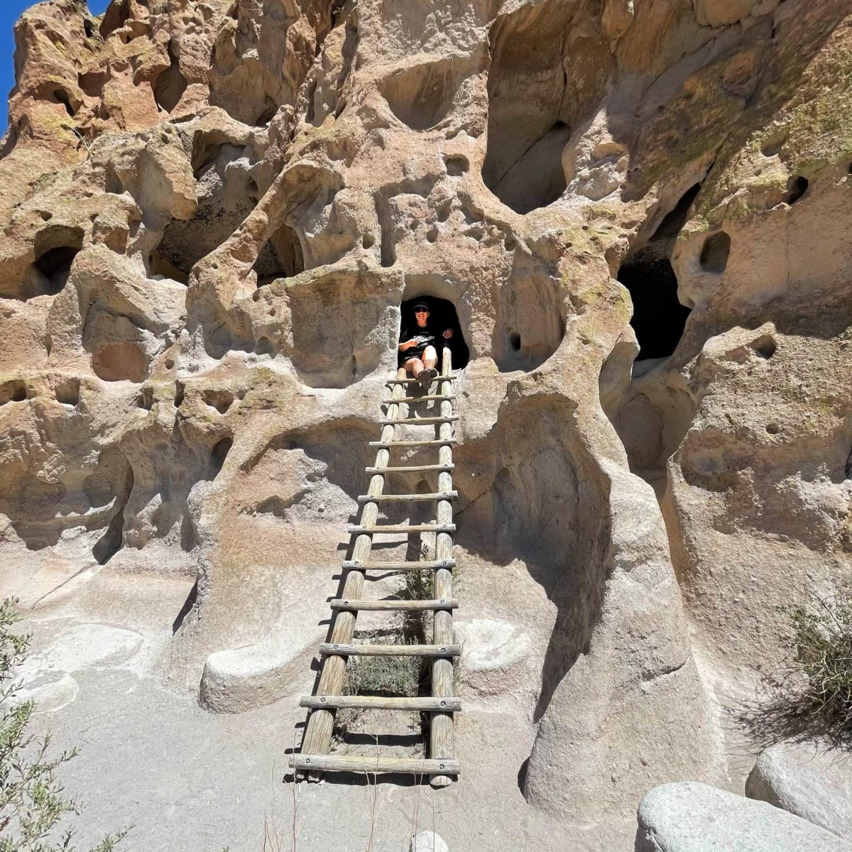 Bandelier National Monument cliff dwellings ladder