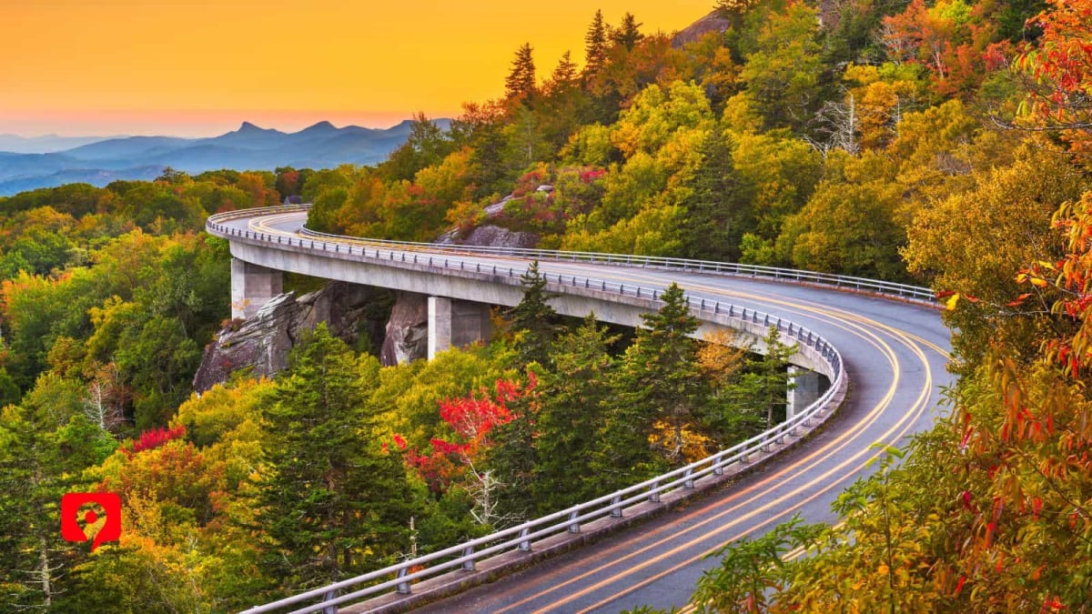 blue ridge parkway route 60 entrance gate winter